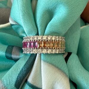 925 Rainbow CZ eternity band 7